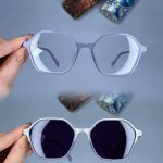 عینک فریم کائوچویی زاویه دار کاوردار  010108