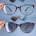 عینک فریم کائوچویی گربه ای کاوردار دسته فلزی 01089