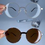 عینک فریم فلزی گرد کاوردار 010150