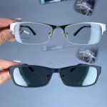 عینک نیم فریم فلزی مستطیلی کاوردار  010153