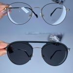 عینک فریم فلزی دوپل گرد کاوردار  010163