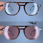 عینک فریم کائوچویی دوپل زاویه دار پلنگی کاوردار 01092