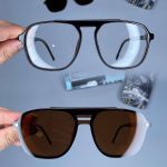 عینک فریم کائوچویی دوپل زاویه دار کاوردار 01093