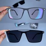 عینک فریم کائوچویی دوپل مستطیلی کاوردار 01094