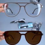 عینک فریم کائوچویی دوپل زاویه دار کاوردار 01098