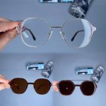 عینک فریم فلزی زاویه دار دو کاوردار  010113