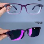 عینک فریم کائوچویی مستطیلی کاوردار جیوه ای  01079