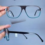 عینک فریم کائوچویی دوپل زاویه دار دو رنگ  010234