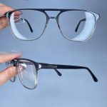 عینک فریم کائوچویی دوپل زاویه دار دو رنگ   010239