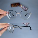 عینک فریم فلزی گربه ای دماغه یک تیکه 01032