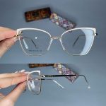 عینک فریم فلزی گربه ای دماغه یک تیکه  01033