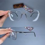 عینک فریم فلزی زاویه دار دماغه یک تیکه 01038