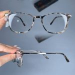 عینک فریم کائوچویی زاویه دار پلنگی رنگی 010260