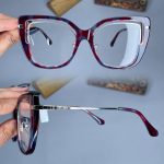 عینک فریم کائوچویی پروانه ای پلنگی رنگی ضخیم  010326