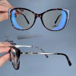 عینک فریم کائوچویی پروانه ای پلنگی رنگی  010329