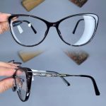 عینک فریم کائوچویی گربه ای پلنگی مشکی  010340