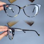 عینک فریم کائوچویی گربه ای پلنگی رنگی  010343