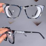 عینک فریم کائوچویی گربه ای پلنگی رنگی ضخیم  010357