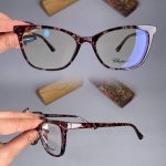 عینک فریم کائوچویی گربه ای پلنگی رنگی  010363