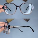 عینک فریم کائوچویی زاویه دار پلنگی رنگی  010377