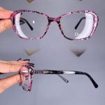 عینک فریم کائوچویی گربه ای پلنگی رنگی ضخیم  010385