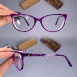 عینک فریم کائوچویی گربه ای پلنگی رنگی  010386