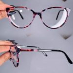 عینک فریم کائوچویی گربه ای پلنگی رنگی  010394