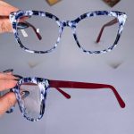 عینک فریم کائوچویی گربه ای پلنگی رنگی ضخیم 010401