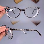 عینک فریم کائوچویی گربه ای پلنگی رنگی  010414