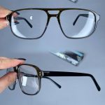 عینک فریم کائوچویی دوپل مستطیلی دو رنگ  010415