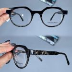 عینک فریم کائوچویی زاویه دار دورنگ ضخیم  010429