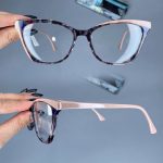 عینک فریم کائوچویی گربه ای دو رنگ  010438