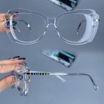 عینک فریم کائوچویی پروانه ای شفاف ضخیم  010449