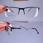 عینک نیم فریم مستطیلی  010616