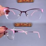 عینک نیم فریم گربه ای  010649