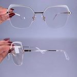 عینک نیم فریم زاویه دار  010657