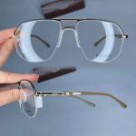 عینک نیم فریم دوپل زاویه دار دماغه یک تیکه  010696