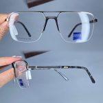 عینک نیم فریم دوپل زاویه دار دماغه یک تیکه  010697