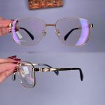 عینک فریم فلزی مستطیلی   010749