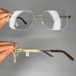 عینک نیم فریم مستطیلی   010783