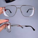 عینک فریم فلزی دوپل زاویه دار دماغه یک تیکه   010945