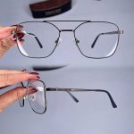 عینک فریم فلزی دوپل زاویه دار  010950