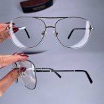 عینک فریم فلزی دوپل زاویه دار   010952