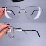 عینک فریم فلزی دوپل زاویه دار   010973