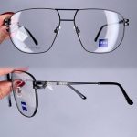 عینک فریم فلزی دوپل زاویه دار   010984