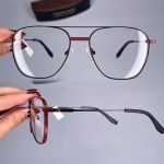 عینک فریم فلزی دوپل زاویه دار   010987