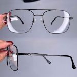 عینک فریم فلزی دوپل زاویه دار  010989