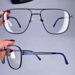 عینک فریم فلزی دوپل زاویه دار  010990