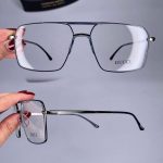 عینک فریم فلزی دوپل زاویه دار دماغه یک تیکه 010992