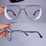 عینک فریم فلزی دوپل خلبانی دماغه یک تیکه   010997